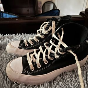Black and white high top Converse